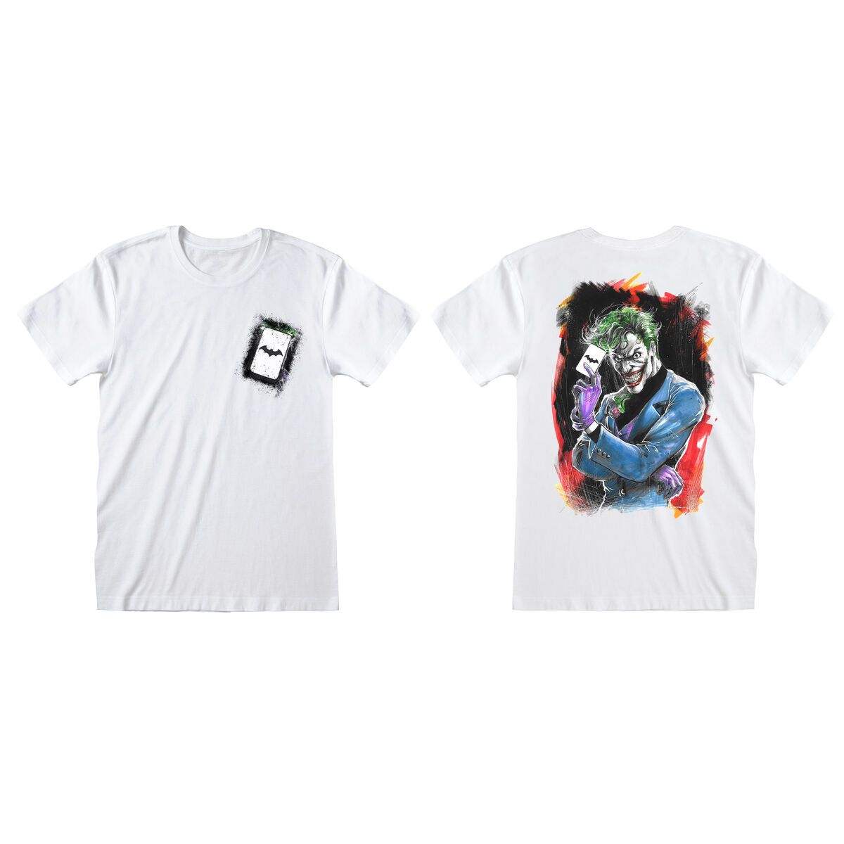 Kortärmad T-shirt DC Comics Batman Card vit Unisex
