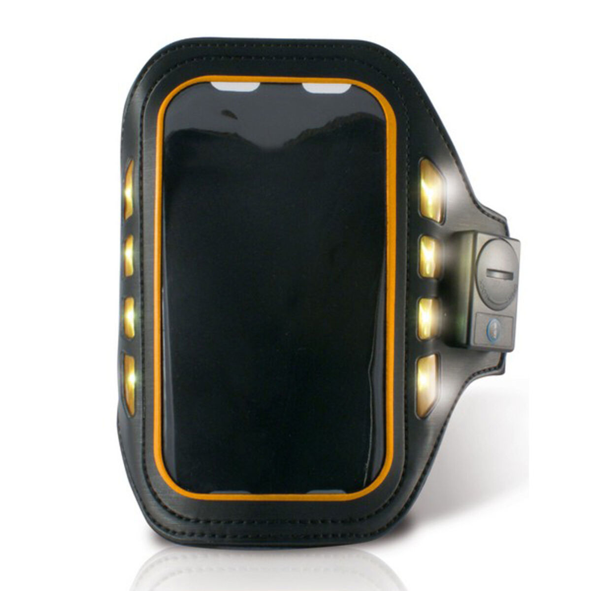 Sports armband with LED KSIX 4" svart Neoprene