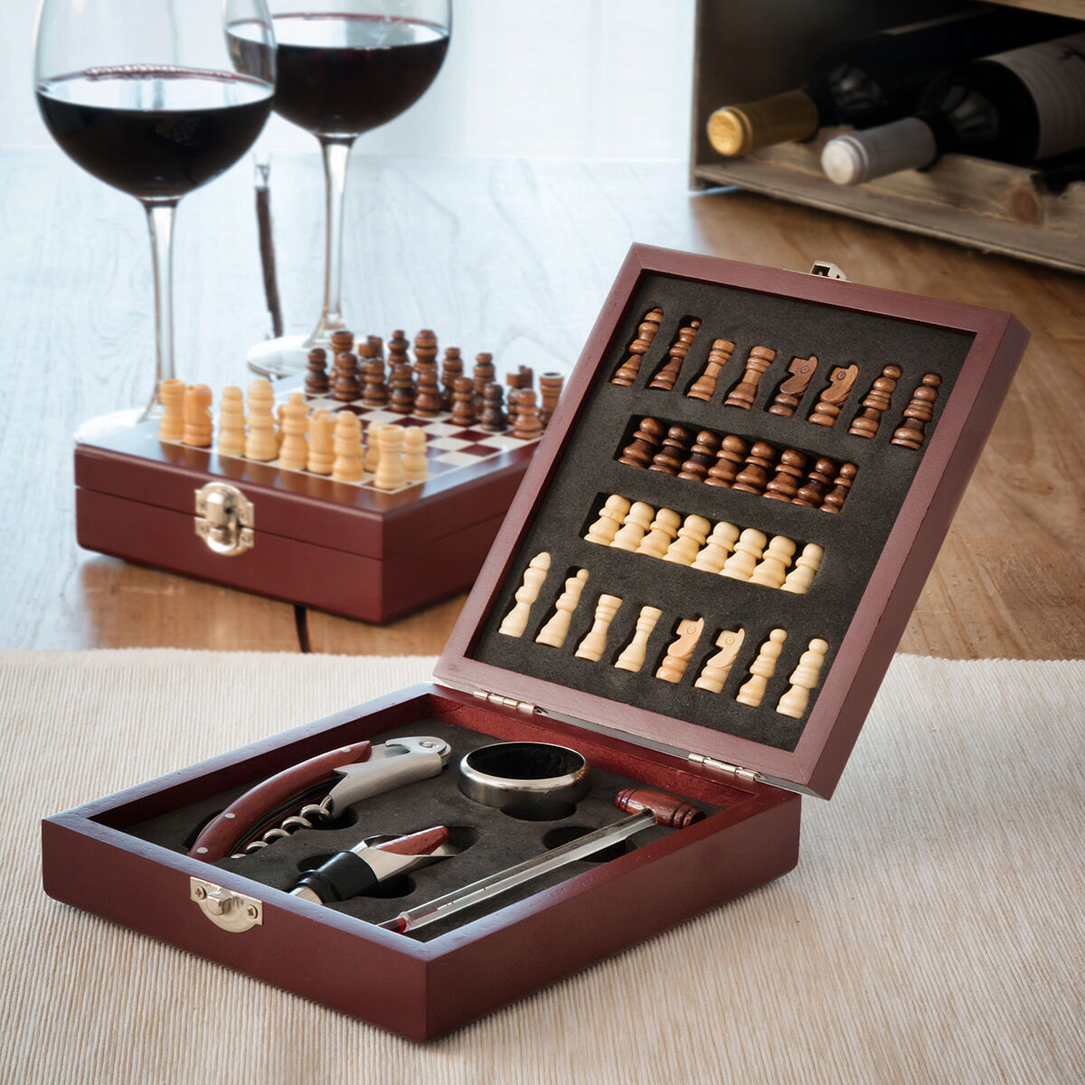 Chess Wine Set InnovaGoods 37 delar