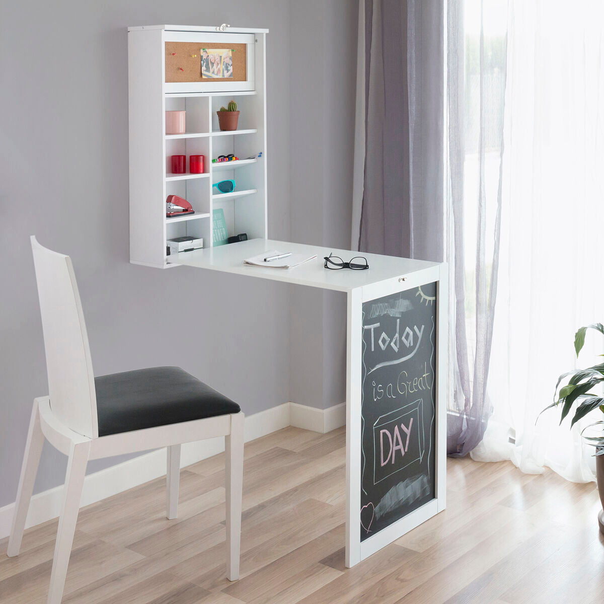Woldy väggmonterat fällbart skrivbord InnovaGoods