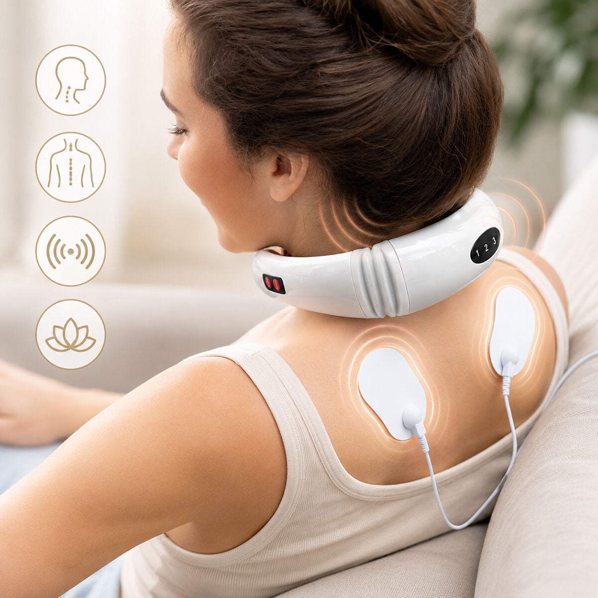Calmagner elektromagnetisk nack- och ryggmassage InnovaGoods