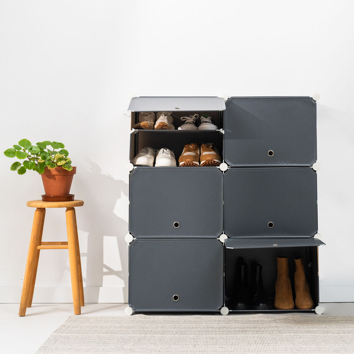 Modulärt portabelt skoskåp – grått InnovaGoods